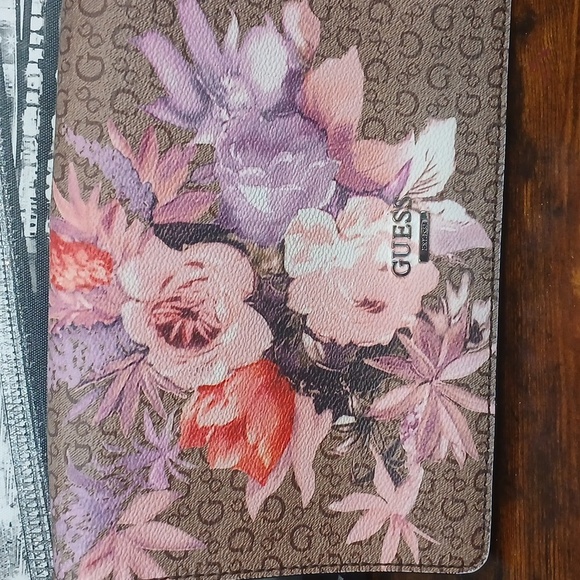 Guess Brown Clutch with Floral Design - Picture 3 of 11
